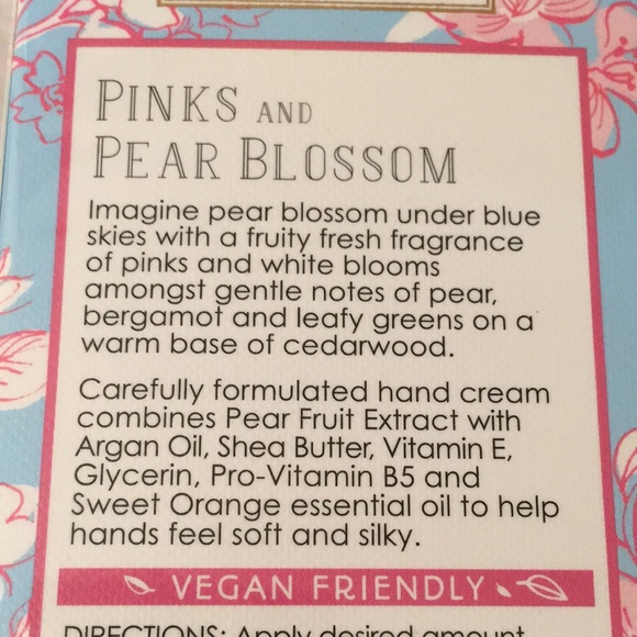 Pinks & Pear Blossom Hand & Nail Cream 3.38oz NWT - Picture 9 of 11